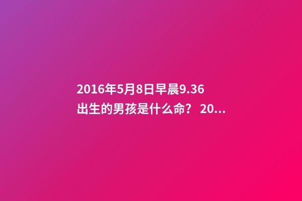 2016年5月8日早晨9.36出生的男孩是什么命？ 2016屬猴的人一生命運如何2016年屬猴的人2022年命運如何-第1張-觀點-玄機派